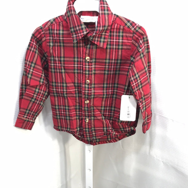 B.T. Kids Red Plaid Shirt Boys 3T