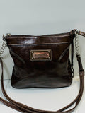 Ellen Tracy Crossbody Purse Small Faux Leather Brown LT WEAR