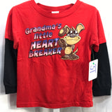 Red and Black "Grandmas Little Heartbreaker" Shirt Boys  3T