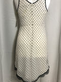 NWT! BCBGeneration Dress Sheer White with Black Dot Lace Fringe Hem Ladies 2