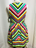 NWT! Crown & Ivy Dress Multicolor Chevron Stripes Ladies 8