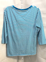 Philosophy Blue and White Stripe Shirt Ladies L