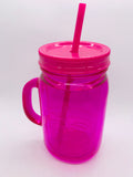 Aladdin Purple Plastic Mason Jar Tumbler w/ Lid