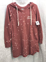 Kickoff Shop Light Burgundy Tie-Dye Hoodie Dress W/ Pockets Ladies M