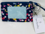 NEW! Vera Bradley Keychain Zip ID Case Blue Floral