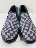 Ecko UNLTD Slip On Sneaker Purpleish Gray & Black Checkers Ladies 7, Boys 5