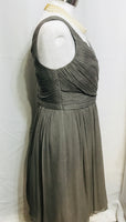 EUC J Crew Bridesmaid/Prom/Ball Dress Sheer Gray Knee Length Ladies 8