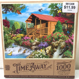 OPEN BOX UNCOUNTED PUZZLE: 1000 PC Time Away Cascading Cabin