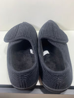 EUC Unbranded Slippers with Hook & Loop Closure Black Fabric with Hard Soles Mens 13