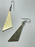 Sterling Silver 925 EARRINGS Triangle Dangly with Turquoise Inset