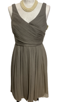 EUC J Crew Bridesmaid/Prom/Ball Dress Sheer Gray Knee Length Ladies 8