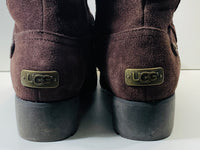 UGG AUSTRALIA 1917 Jullian Knee High Boot Dark Brown Suede Ladies 8 LT WEAR