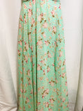 NWT Allure Bridals Bridesmaid/Prom/Ball Gown Dress Sheer Mint Green with Pink Flowers Criss Cross Pleated Bustier Strapless OR with Straps Ladies 16