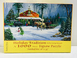 OPEN BOX/UNCOUNTED PUZZLE: Holiday Tradition 1000 PC Puzzle Cut Your Own Tree