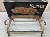 Vintage Leonard Silver MFG Silver Plated Server with Glass Casserole Dish Beautiful Petina on this!