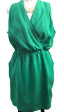 Adelyn Rae Dress Green Sleeveless Mid Thigh Length Ladies S