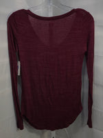 So Burgundy Long Sleeve Shirt Ladies XS