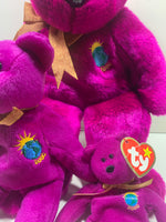 1999 TY Beanie Buddies Collection Teddy Bear MILLENINUM ALL 3 SIZES (5.5", 9", 14")