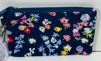 NEW! Vera Bradley Keychain Zip ID Case Blue Floral