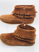 Minnetonka Brown Suede Moccasins Girls  13