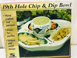 Vintage 1990's Clubhouse Collections Ceramic 19th Hole Chip & Dip Bowl Set