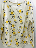 Sonoma Yellow Floral Long Sleeve Shirt Ladies L