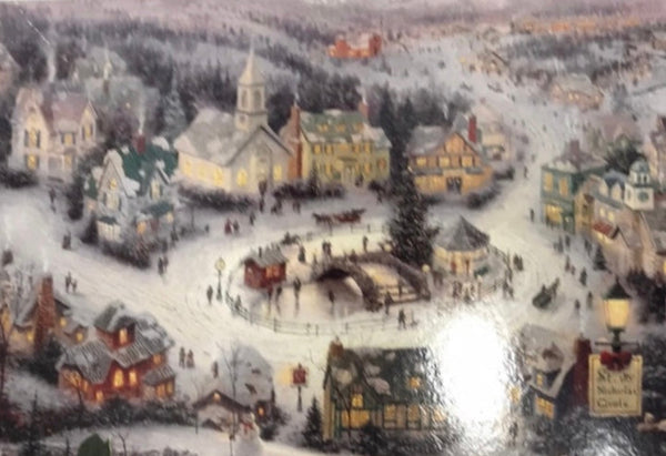 OPEN BOX/INCOUNTED Puzzle 1000 pc Thomas Kinkade Snowy Village