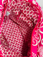 Vera Bradley Twirly Birds Quilted Tote Shoulder Bag Pink & White LT STAINING/WEAR