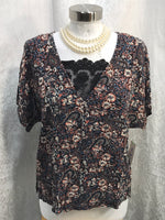 Daytrip Ladies Shirt Black Floral Ladies S