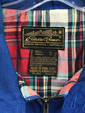 VINTAGE Eddie Bauer Bomber Style Jacket Royal Blue Plaid Liner Mens L