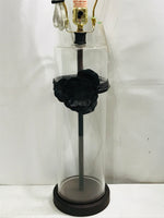 TESTED Lamp Clear Glass with Metal Flower Embellishment 28"