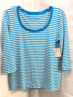 Philosophy Blue and White Stripe Shirt Ladies L