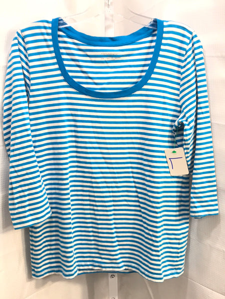 Philosophy Blue and White Stripe Shirt Ladies L