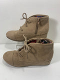 Mad Love Tan Faux Suede Wedge Ankle Boot Girls 3 LT WEAR