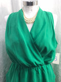 Adelyn Rae Dress Green Sleeveless Mid Thigh Length Ladies S