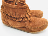 Minnetonka Brown Suede Moccasins Girls  13