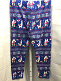 No Boundaries Christmas Leggings Blue with Llamas Juniors XL 15/17