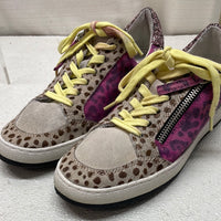 Dolce Vita Multi Pattern Tennis Shoes With Pink Glitter Accents Ladies 6.5