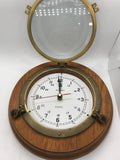 Battery Operated Wood Frame Porthole Window Clock 11"