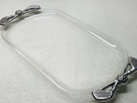 Vintage 1990's Grainware Platter Clear Lucite with Silver Golf Accent Handles 23"