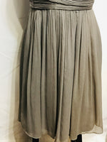 EUC J Crew Bridesmaid/Prom/Ball Dress Sheer Gray Knee Length Ladies 8