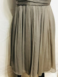 EUC J Crew Bridesmaid/Prom/Ball Dress Sheer Gray Knee Length Ladies 8