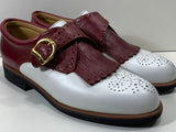 NEW! Aerogreen Golf Shoe Made in Italy Vintage Style White with Burgundy Accent Ladies 38/7.5