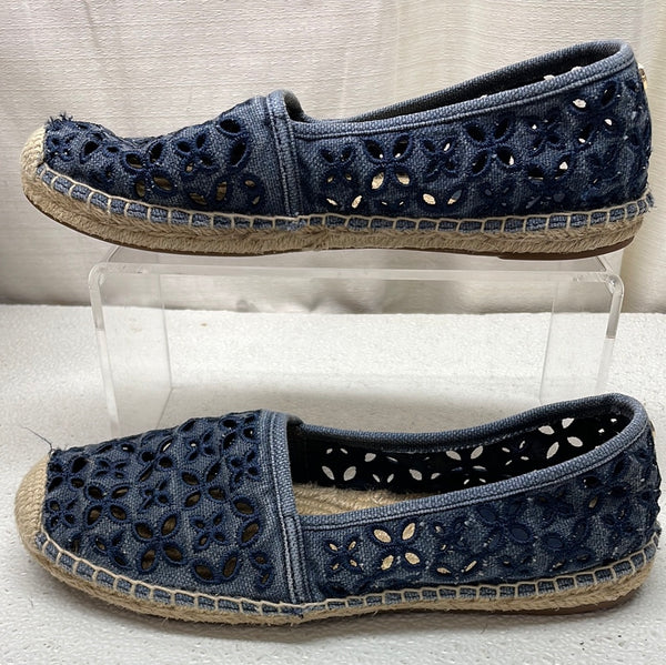 MK Michael Kors Denim Flower Lace Slip On SHOWS WEAR Ladies 6.5