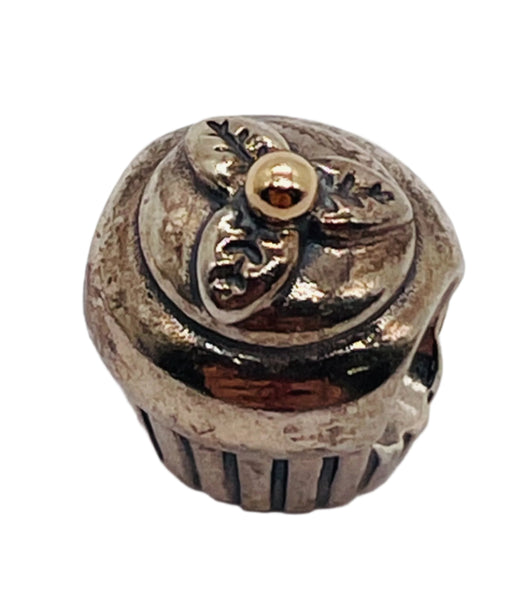 Sterling Silver 925 PANDORA STYLE BEAD Cupcake