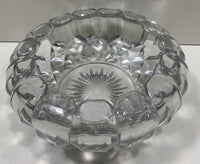 Vintage Heavy Glass Bowl Candy Dish Raised Prism Design Starburst Bottom 7"