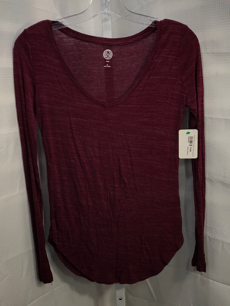 So Burgundy Long Sleeve Shirt Ladies XS