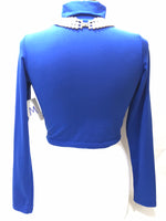 Cropped Blue Turtle Long Sleeve Shirt Juniors M