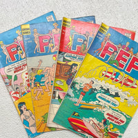 Comic Book Archie Series: 1968 PEP 4 Book Set 221, 232, 233, 257 WORN