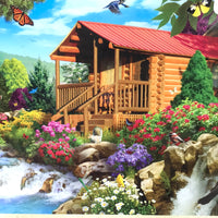 OPEN BOX UNCOUNTED PUZZLE: 1000 PC Time Away Cascading Cabin